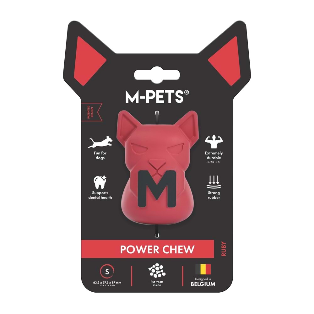 10674505 M-PETS POWER CHEW KAUÇUK KÖPEK ÖDÜL OYUNCAĞI RUBY (S)