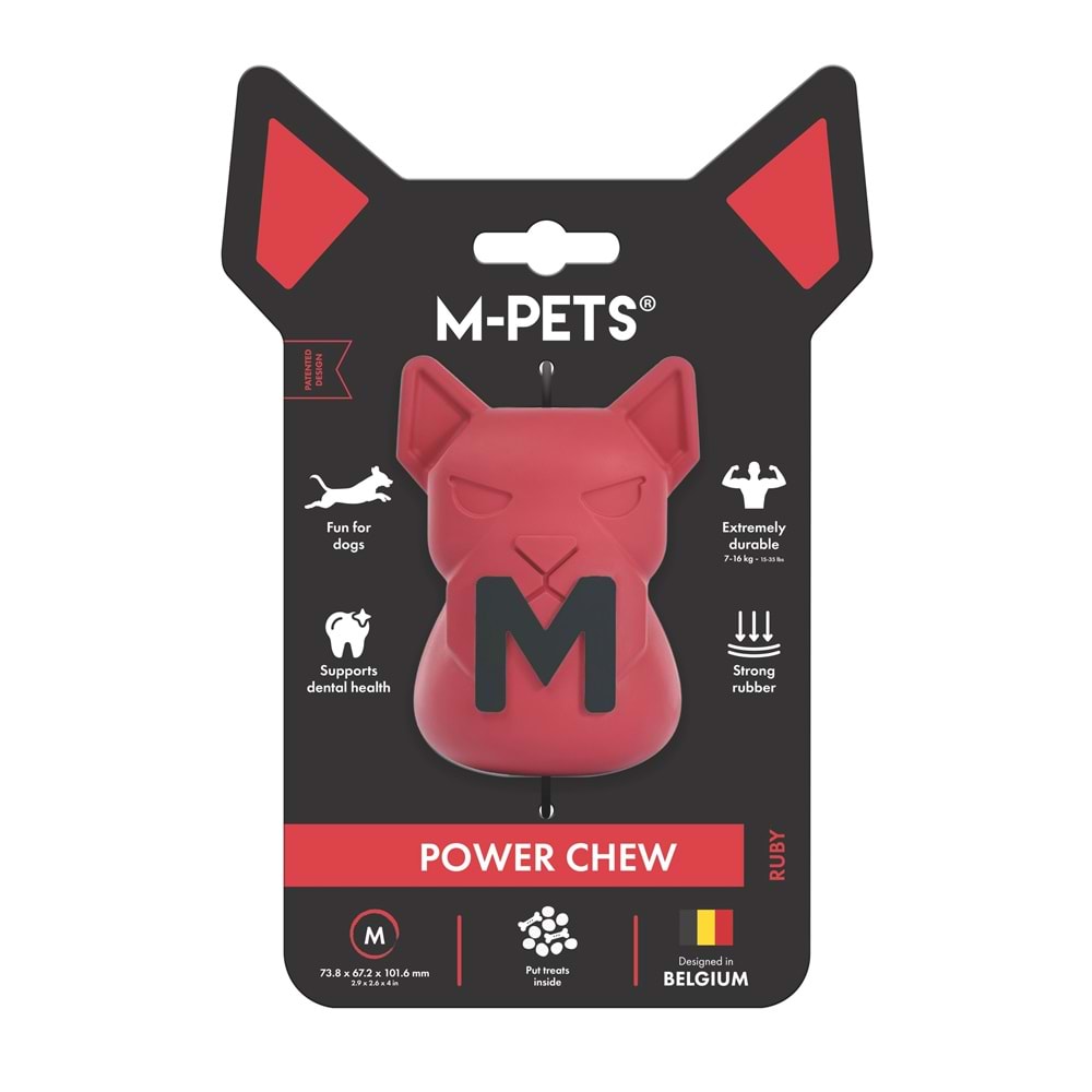10674605 M-PETS POWER CHEW KAUÇUK KÖPEK ÖDÜL OYUNCAĞI RUBY (M)