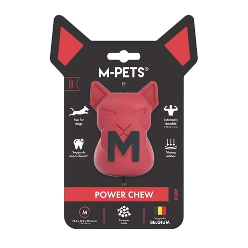 10674605 M-PETS POWER CHEW KAUÇUK KÖPEK ÖDÜL OYUNCAĞI RUBY (M)