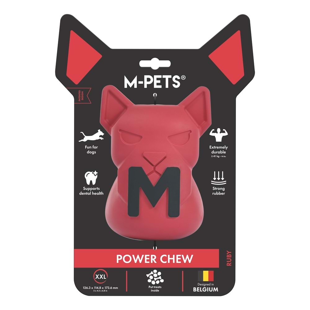 10674905 M-PETS POWER CHEW KAUÇUK KÖPEK ÖDÜL OYUNCAĞI RUBY (XXL)