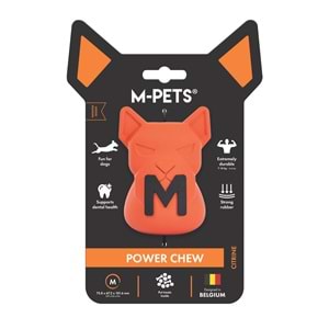 10675216 M-PETS POWER CHEW KAUÇUK KÖPEK ÖDÜL OYUNCAĞI CITRINE (M)