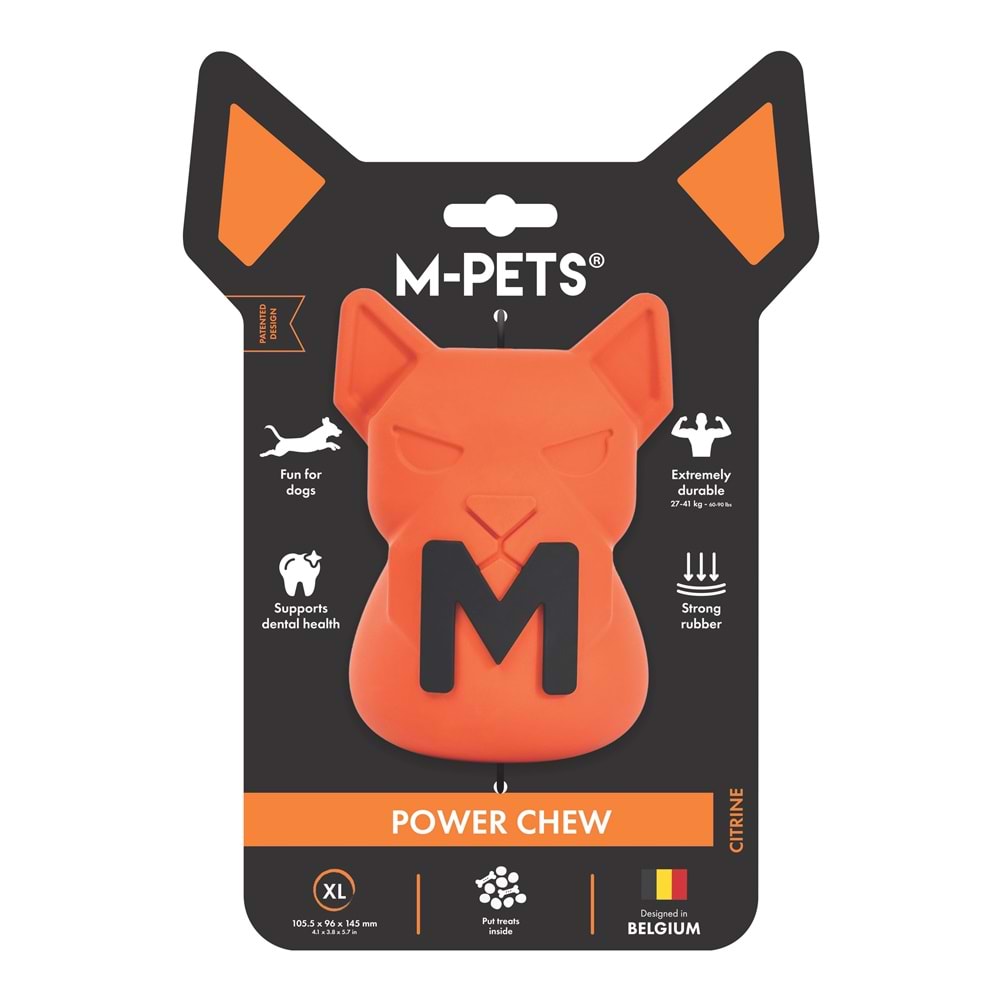 10675416 M-PETS POWER CHEW KAUÇUK KÖPEK ÖDÜL OYUNCAĞI CITRINE (XL)