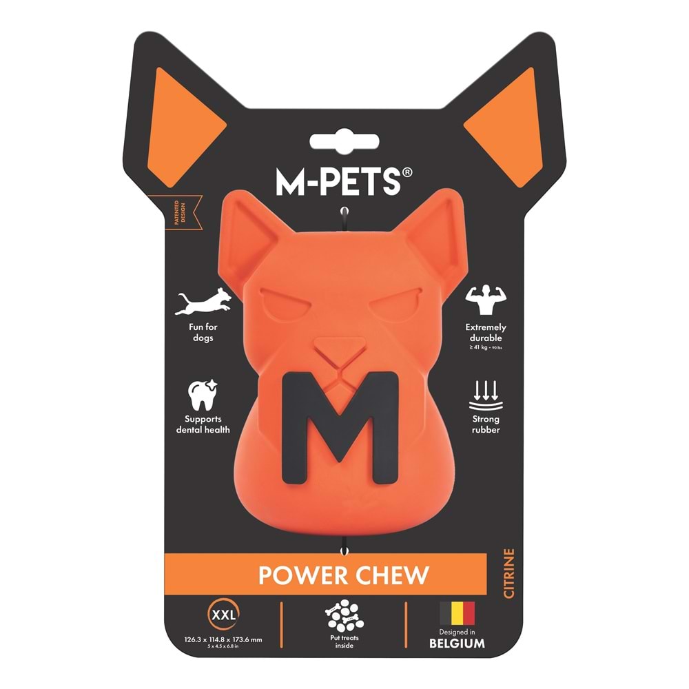 10675516 M-PETS POWER CHEW KAUÇUK KÖPEK ÖDÜL OYUNCAĞI CITRINE (XXL)