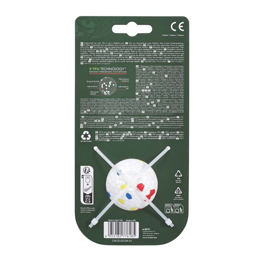 10677799 M-PETS BLOOM MİNİ BALL OYUN TOPU PARÇALANMAZ RED/WHİTE