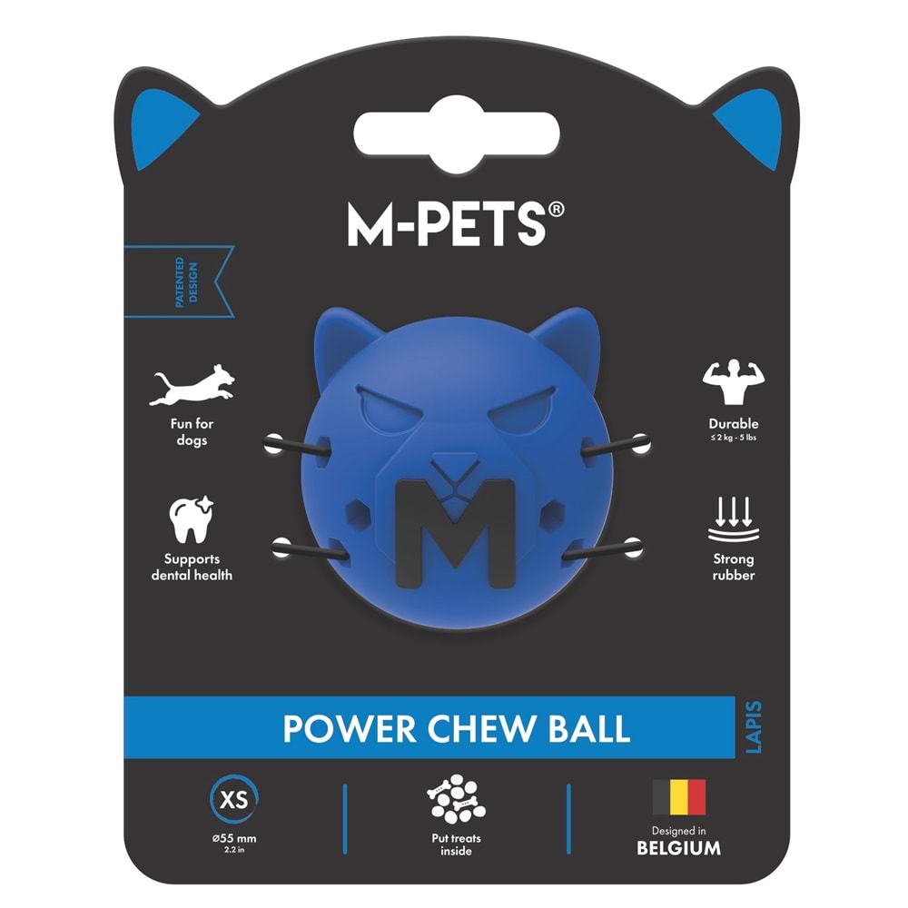 10679317 M-PETS POWER CHEW BALL KAUÇUK KÖPEK OYUNCAĞI LAPİS (XS)
