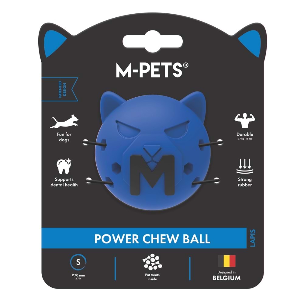 10679417 M-PETS POWER CHEW BALL KAUÇUK KÖPEK OYUNCAĞI LAPİS (S)