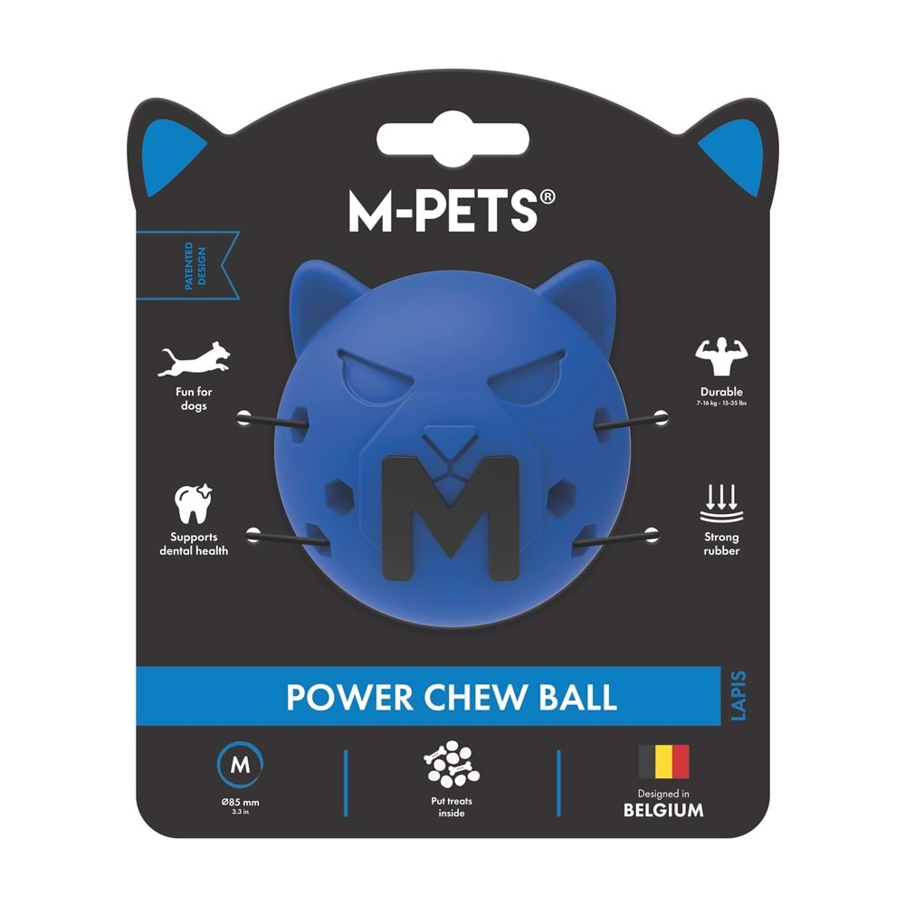 10679517 M-PETS POWER CHEW BALL KAUÇUK KÖPEK OYUNCAĞI LAPİS (M)