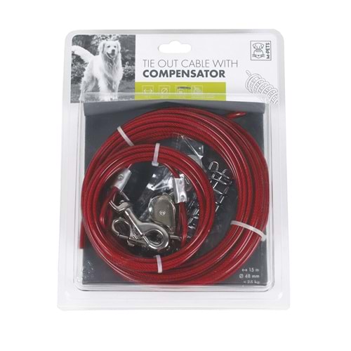 10801205 M-PETS COMPENSATOR BAHÇE BAĞLAMA HALATI 15MT/RED