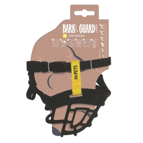 10845499 M-PETS BARK GUARD AĞIZLIK (M) BLACK/YELLOW