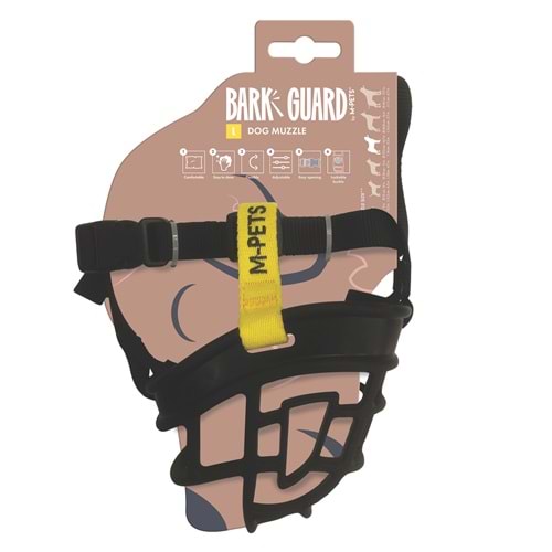10845599 M-PETS BARK GUARD AĞIZLIK (L) BLACK/YELLOW