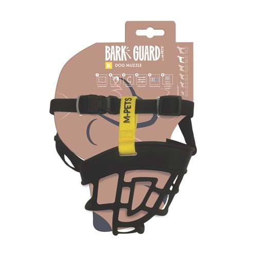10845699 M-PETS BARK GUARD AĞIZLIK (XL) BLACK/YELLOW