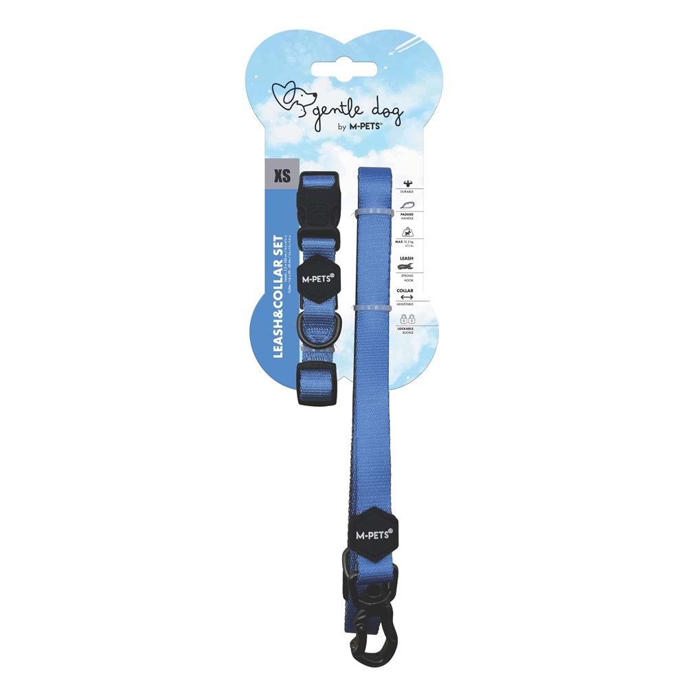 10852799 M-PETS GENTLE DOG BOYUN TASMASI ve GEZDİRME SET (XS) BLUE