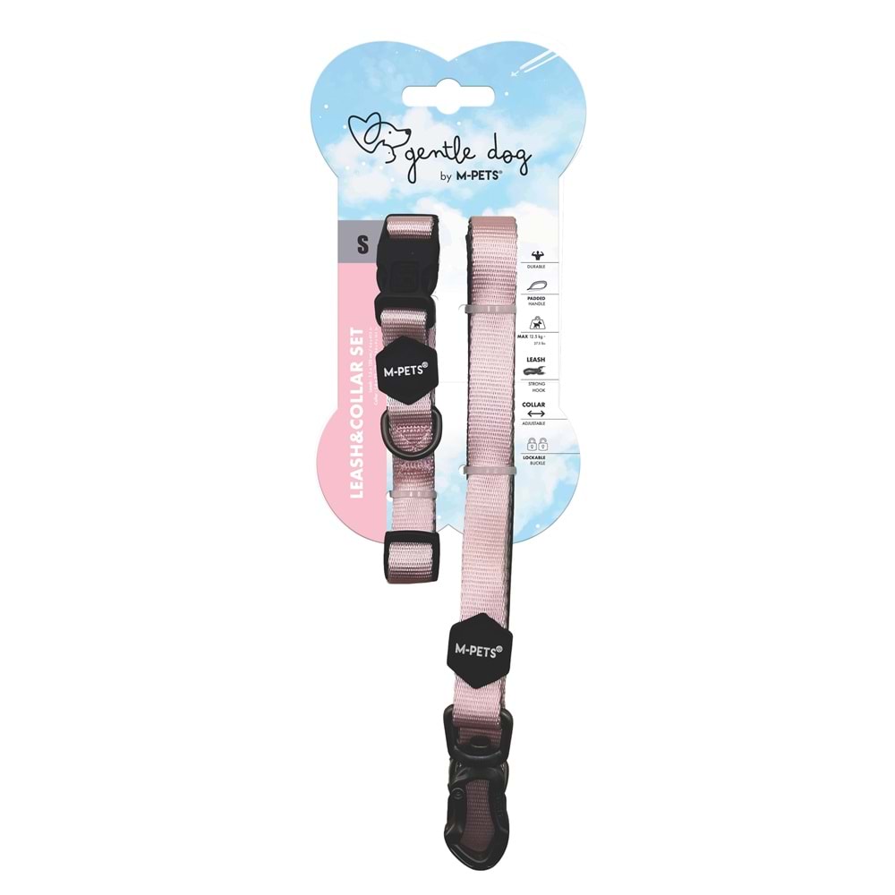 10853199 M-PETS GENTLE DOG BOYUN TASMASI ve GEZDİRME SET (S) PİNK