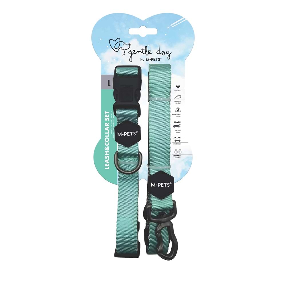 10853899 M-PETS GENTLE DOG BOYUN TASMASI ve GEZDİRME SET (L) GREEN