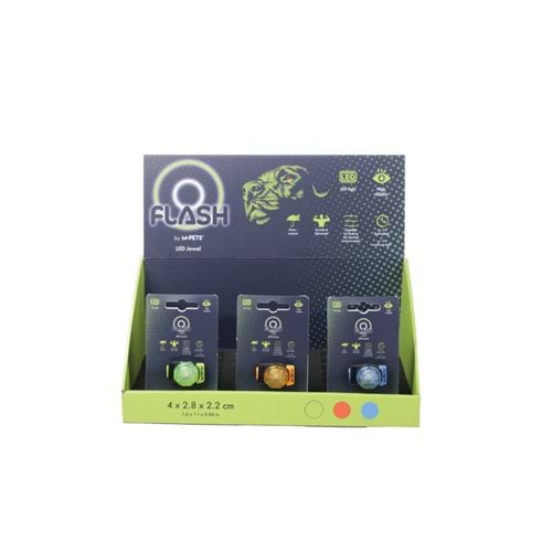 10855299 M-PETS FLASH LED JEWEL GÜVENLİK IŞIĞI DİSPLAY 24LÜ MULTİCOLOR