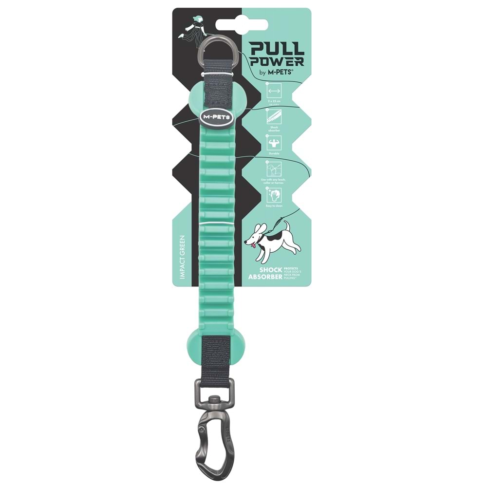 10860299 M-PETS PULL POWER ŞOK EMİCİ ARA TASMA GREEN