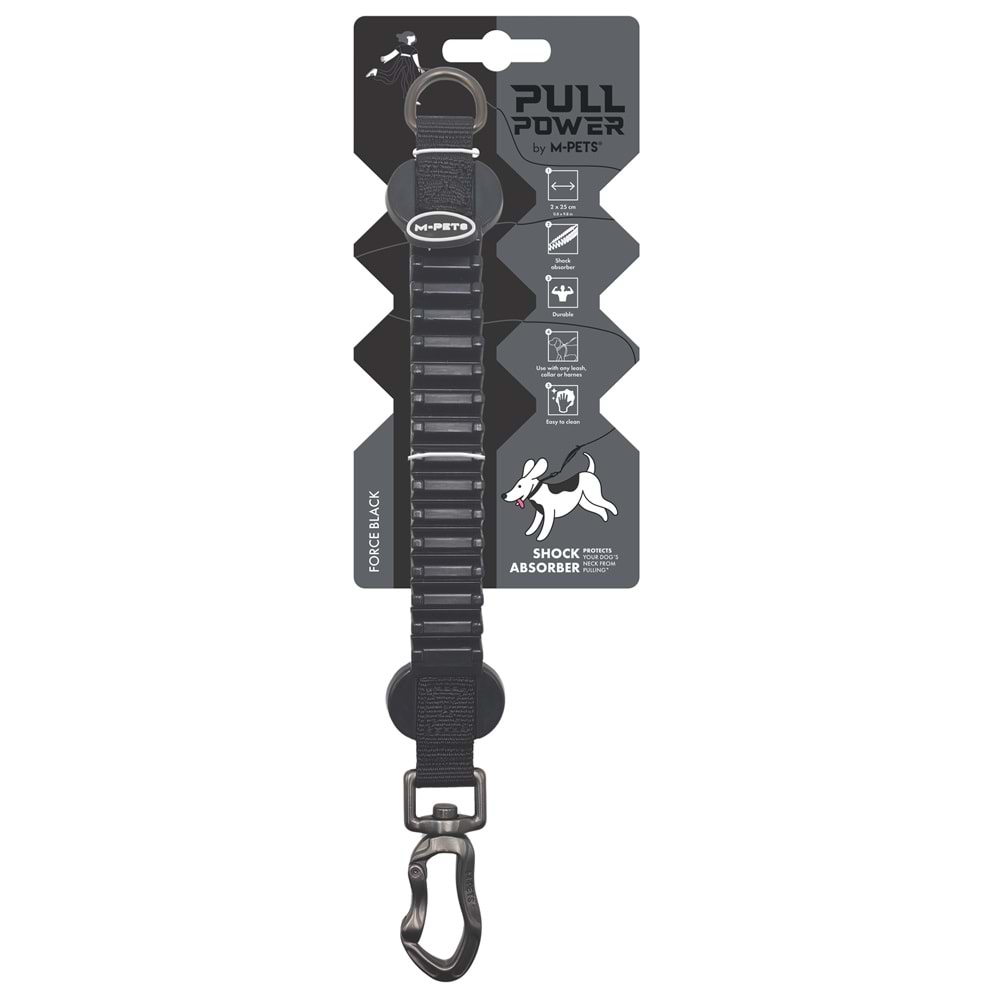 10860499 M-PETS PULL POWER ŞOK EMİCİ ARA TASMA BLACK