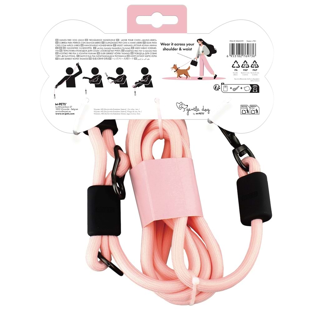 10860599 M-PETS GENTLE DOG FONKSİYONEL GEZDİRME TASMA PİNK