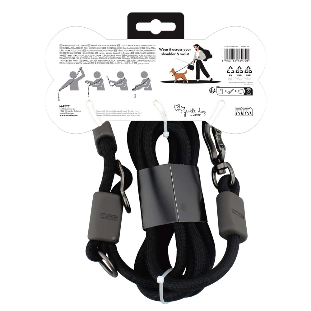 10860899 M-PETS GENTLE DOG FONKSİYONEL GEZDİRME TASMA BLACK