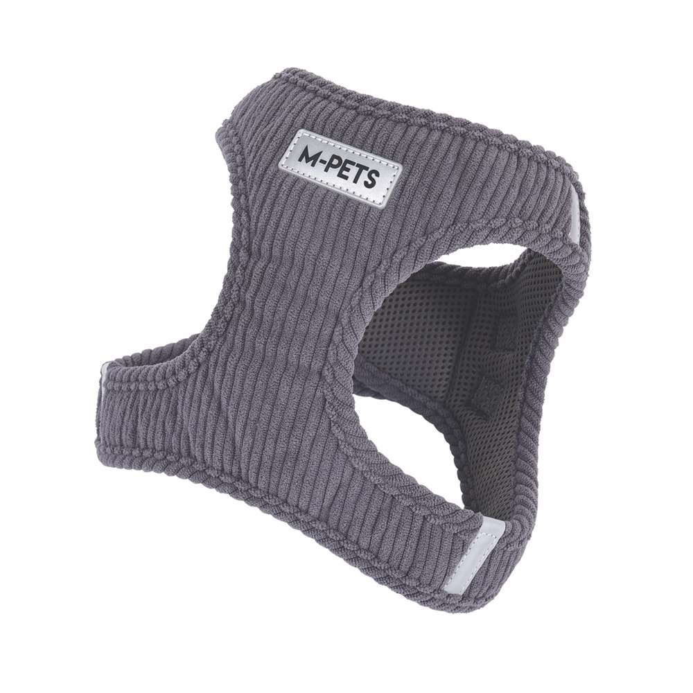 10860913 M-PETS VELVET DOG GÖĞÜS TASMASI GRİ (M)