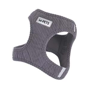 10861213 M-PETS VELVET DOG GÖĞÜS TASMASI GRİ (L)