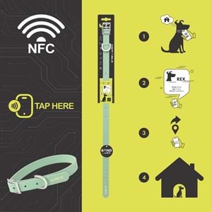 10862203 M-PETS BOND NFC SİSTEMLİ SİLİKON BOYUN TASMASI (M) GREEN