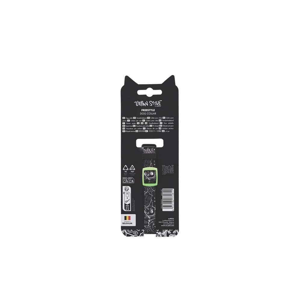 10866999 M-PETS URBAN STYLE FREESTYLE BLACK/WHİTE BOYUN TASMASI (XS)