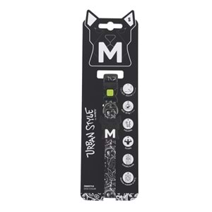 10867099 M-PETS URBAN STYLE FREESTYLE BLACK/WHİTE BOYUN TASMASI (S)