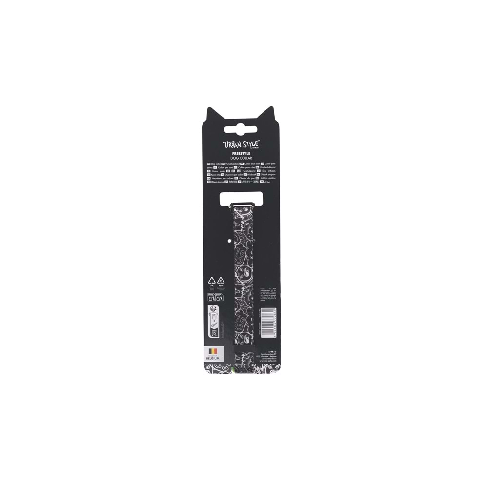 10867199 M-PETS URBAN STYLE FREESTYLE BLACK/WHİTE BOYUN TASMASI (M)
