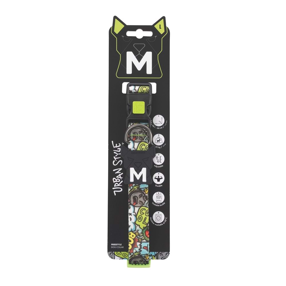 10867699 M-PETS URBAN STYLE FREESTYLE MULTİCOLOR BOYUN TASMASI (L)