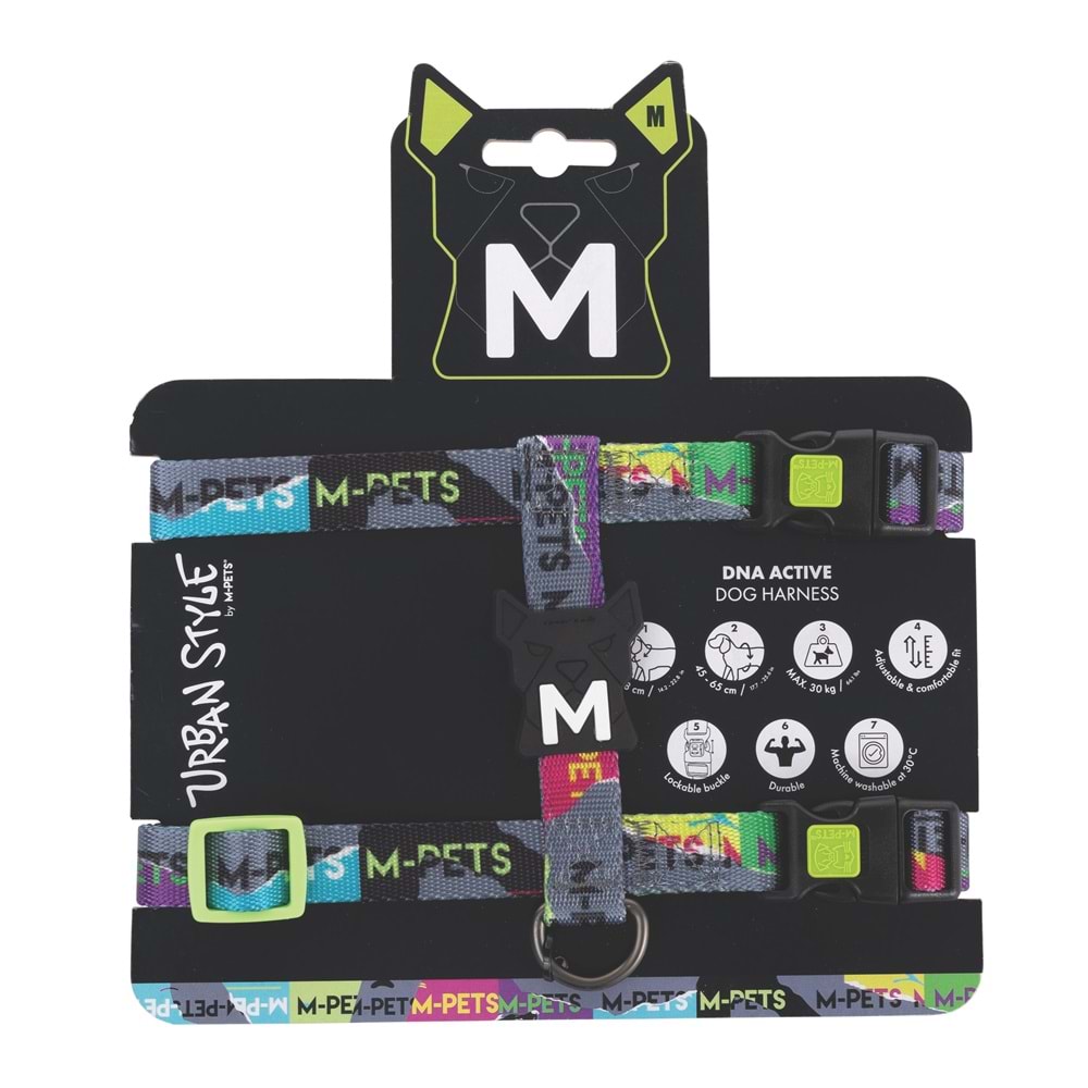 10867999 M-PETS URBAN STYLE DNA ACTİVE KÖPEK GÖĞÜS TASMASI (M)