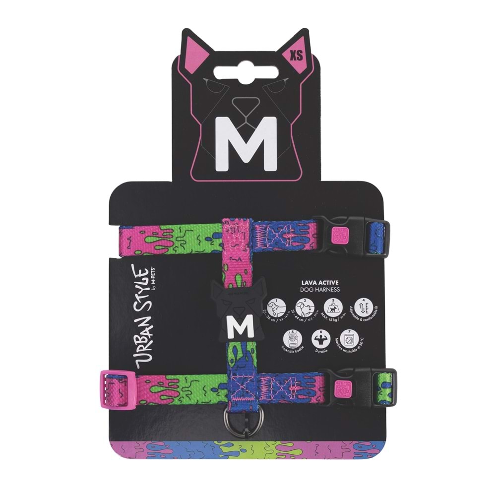 10868199 M-PETS URBAN STYLE LAVA ACTİVE KÖPEK GÖĞÜS TASMASI (XS)