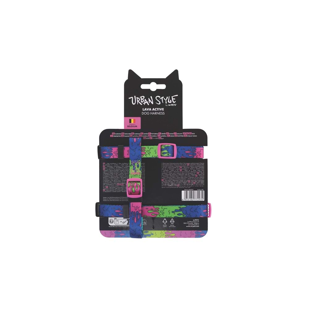 10868199 M-PETS URBAN STYLE LAVA ACTİVE KÖPEK GÖĞÜS TASMASI (XS)