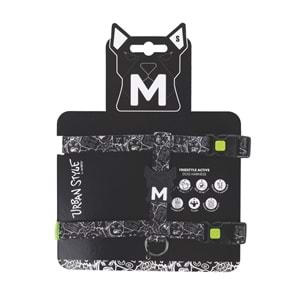 10869099 M-PETS URBAN STYLE BLACK/WHİTE ACTİVE KÖPEK GÖĞÜS TASMASI (S)