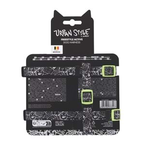 10869099 M-PETS URBAN STYLE BLACK/WHİTE ACTİVE KÖPEK GÖĞÜS TASMASI (S)