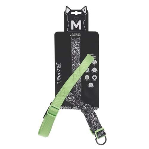10870899 M-PETS URBAN STYLE BLACK/WHİTE NORWEGIAN KÖPEK GÖĞÜS TASMASI (L)
