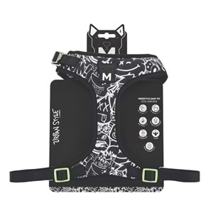 10872799 M-PETS URBAN STYLE BLACK/WHİTE EASY FİT KÖPEK GÖĞÜS TASMASI (L)