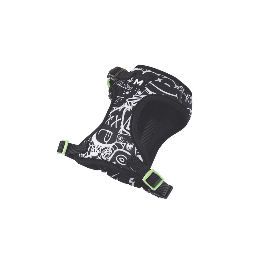 10872799 M-PETS URBAN STYLE BLACK/WHİTE EASY FİT KÖPEK GÖĞÜS TASMASI (L)