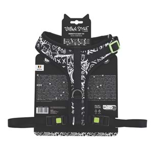 10872799 M-PETS URBAN STYLE BLACK/WHİTE EASY FİT KÖPEK GÖĞÜS TASMASI (L)