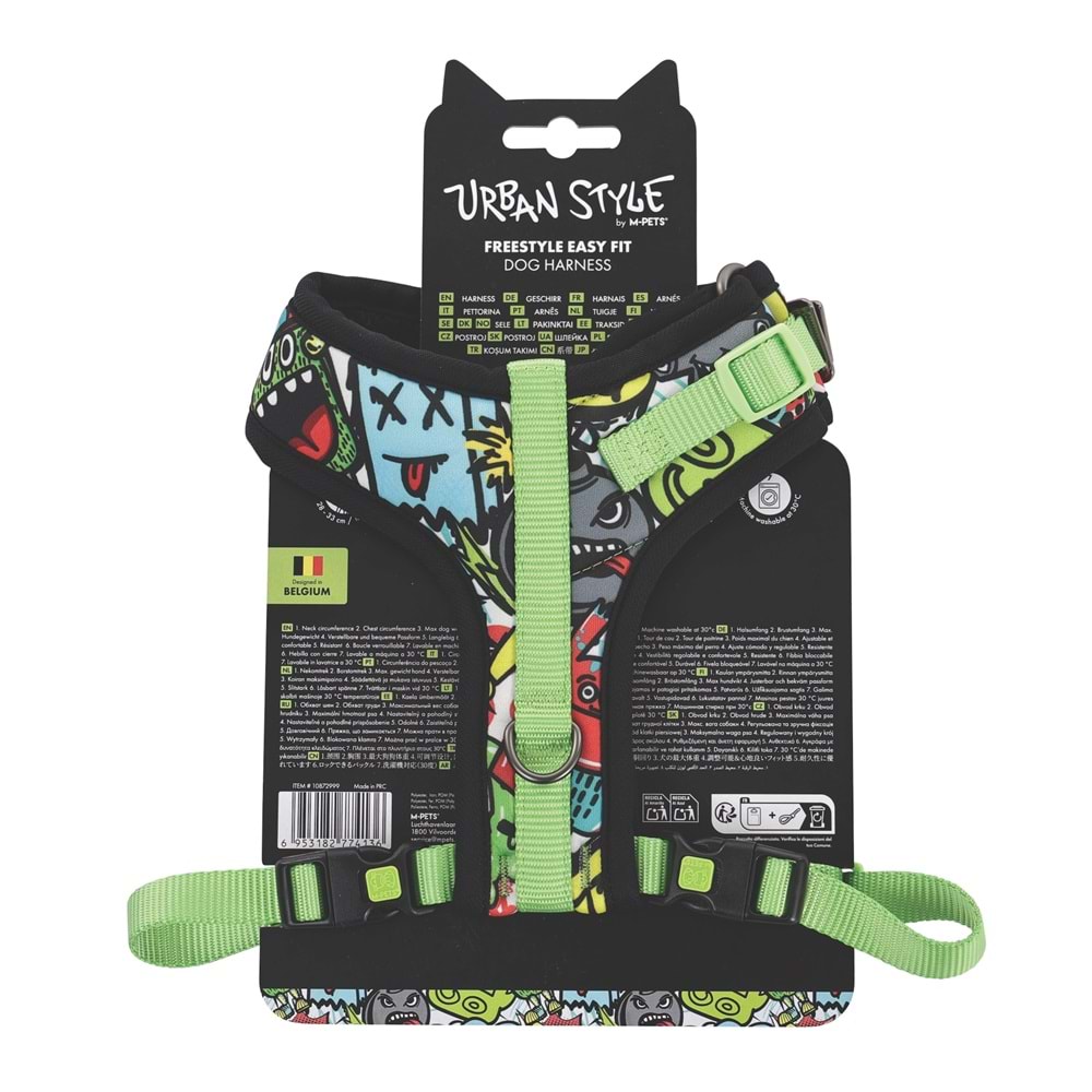 10872999 M-PETS URBAN STYLE MULTİCOLOR EASY FİT KÖPEK GÖĞÜS TASMASI (S)