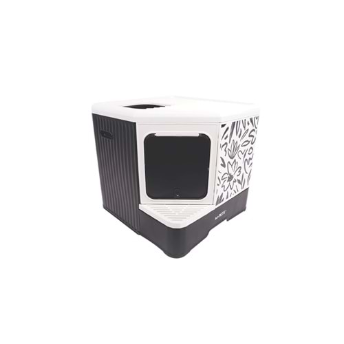 20104399 M-PETS TERRA FORMA ECO DESENLİ KAPALI KEDİ TUVALETİ BLACK