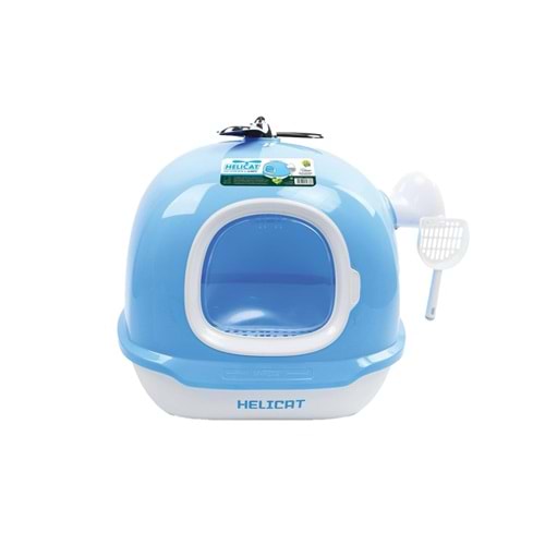 20117499 M-PETS HELICAT KAPALI KEDİ TUVALETİ SKYBLUE/WHİTE