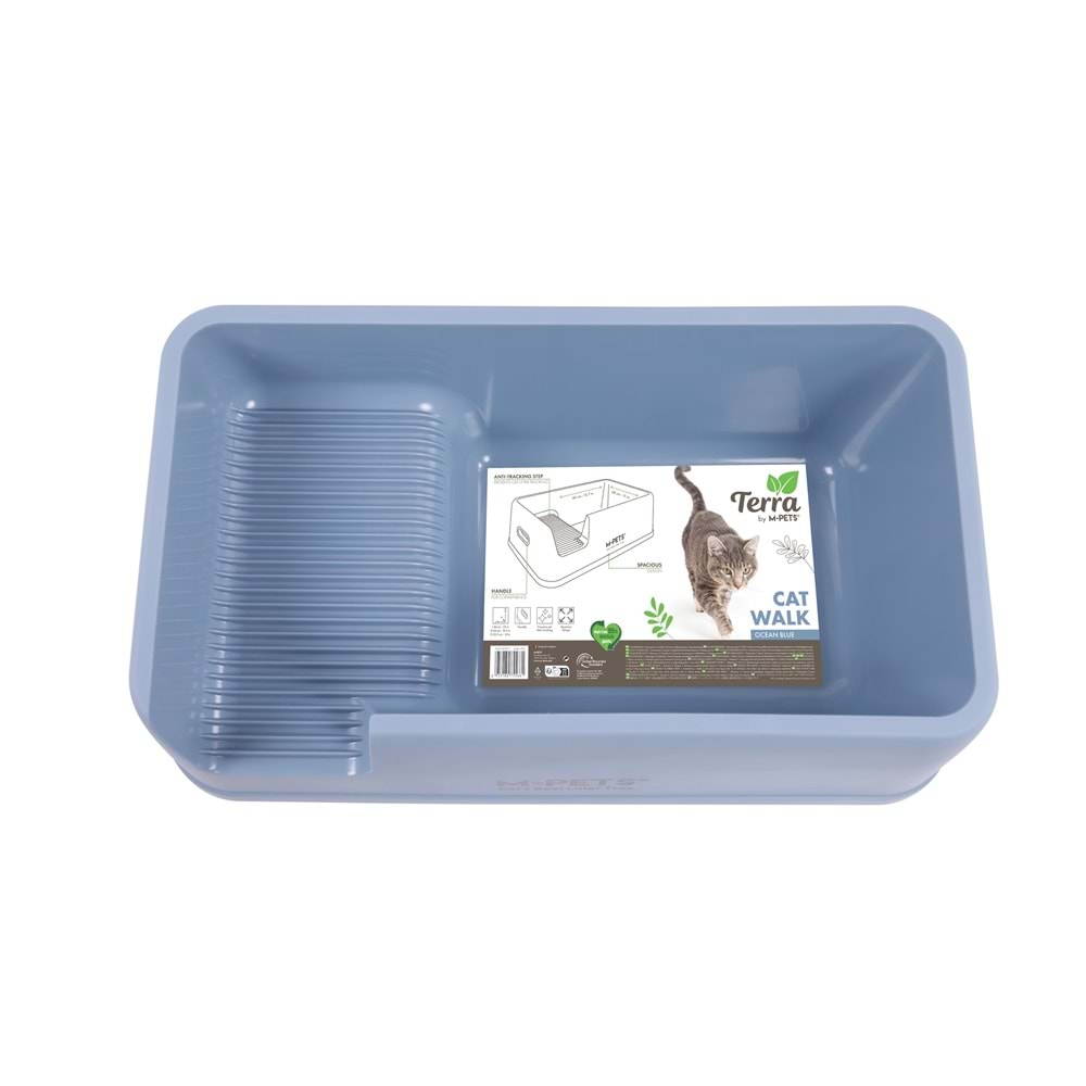 20119717 M-PETS TERRA CAT WALK AÇIK KEDİ TUVALETİ OCEAN BLUE