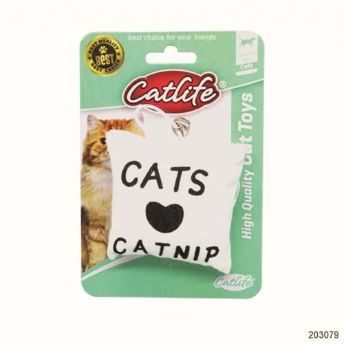 203079-CATLİFE KEDİLER İÇİN CATNİP YASTIK OYUNCAK ZİLLİ