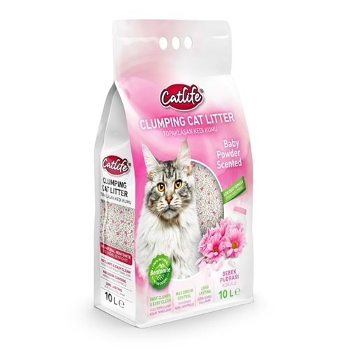 CATLİFE BEBEK PUDRALI BENTONİT KEDİ KUMU 10LT
