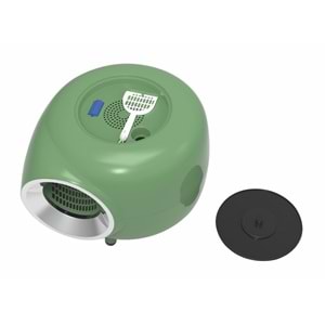 20400799 M-PETS SPACE 1 KAPALI KEDİ TUVALETİ GREEN 57X55X44CM