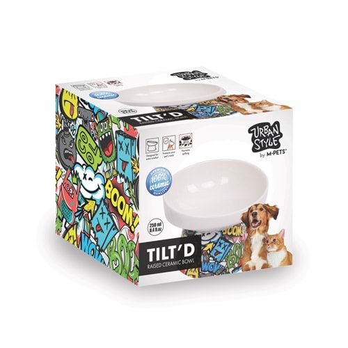 20501699 M-PETS URBAN STYLE TILTD SERAMİK MAMA KABI 250ML MİX COLOR