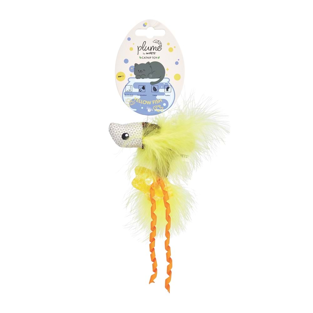 20654799 M-PETS PLUME YELLOW FİSH CATNİPLİ KEDİ OYUNCAĞI