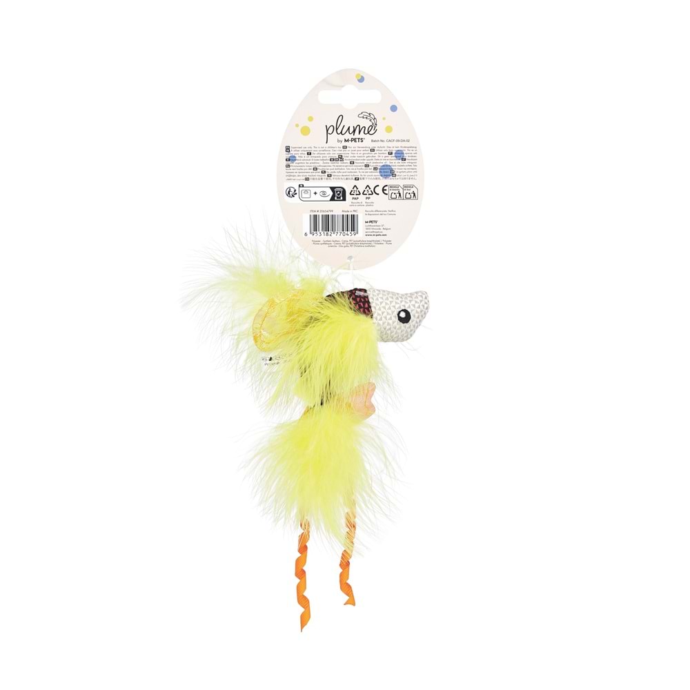 20654799 M-PETS PLUME YELLOW FİSH CATNİPLİ KEDİ OYUNCAĞI