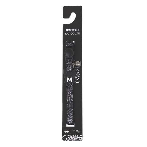 20804799 M-PETS URBAN STYLE FREESTYLE BLACK/WHİTE KEDİ BOYUN TASMASI